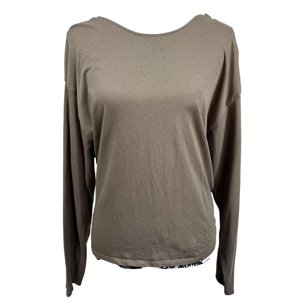 Zara  Army green long sleeve open back with back tie or knot size L casual